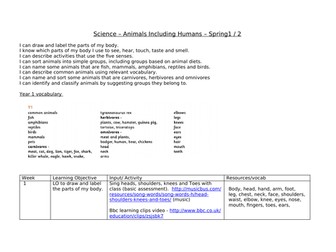Animals including humans planning year 1