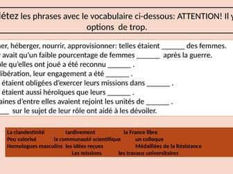 Les femmes dans la Resistance