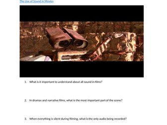 Use of sound in film viewing worksheet