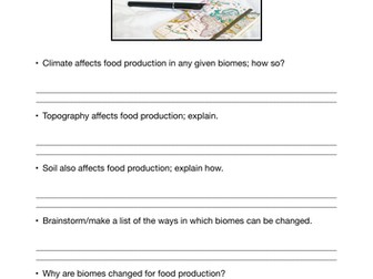 Biomes and Food Production