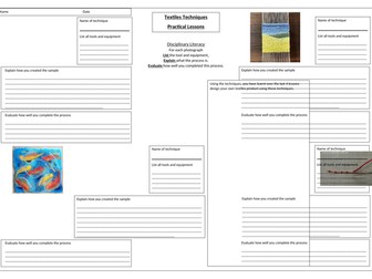 Textiles Techniques Worksheet