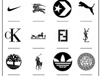 Clothing Brands Fashion Logo Quiz / Worksheet & Answers