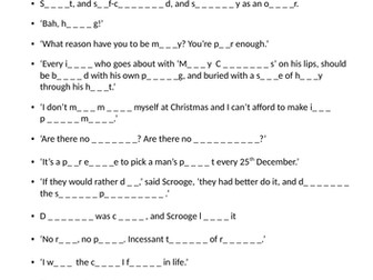 A Christmas Carol Quotes: fill in gaps (cloze task)