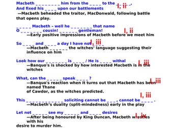 Macbeth key quotes: fill in the gaps (cloze)