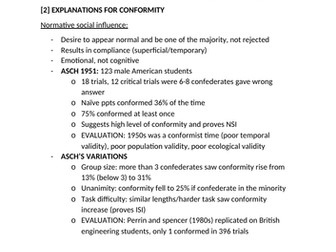 AQA Psychology A-Level: social influence revision