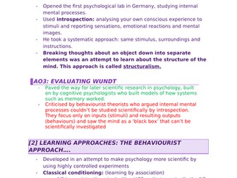 AQA Psychology A-Level: approaches revision