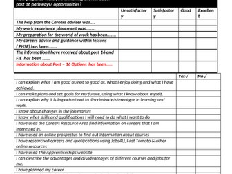 Student  Careers Education Review Questionnaire Year 11