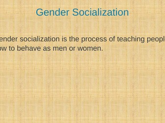 Gender and Socialisation