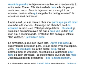Le weekend dernier - find the errors, translate and model higher level structures