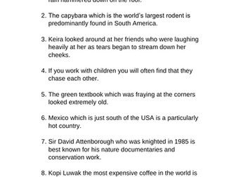 Parentheses - Differentiated Task - Commas