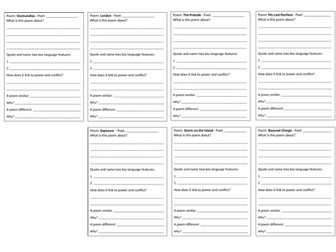 AQA Revision Sheet for Power and Conflict