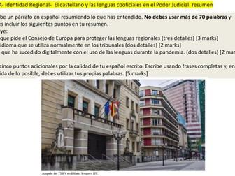 AQA- Identidad Regional-  El castellano y las lenguas cooficiales en el Poder Judicial  resumen