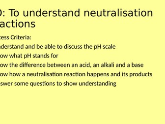 Neutralisation - Acids and Alkali