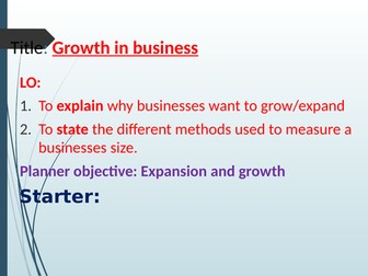 Economies and diseconomies of scale - Growth in Business