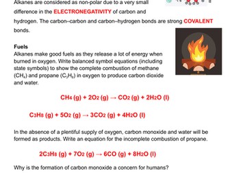 Alkanes overview and naming worksheet