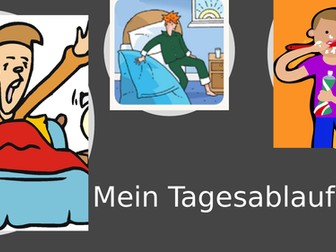 Mein Tagesablauf - My Daily Routine in German - PPT presentation of key vocabulary