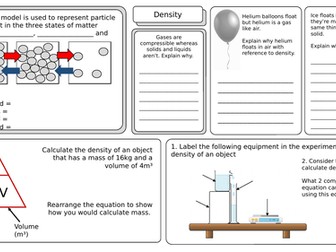 Density Revision Sheet