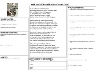 War Photographer - Revision Lesson