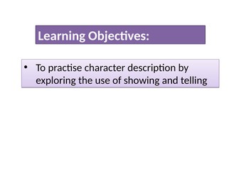 Describing a character - show don't tell