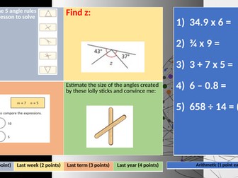 Early Bird Maths Retrieval Practice Grid