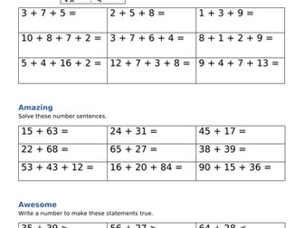 Year 2 - Addition