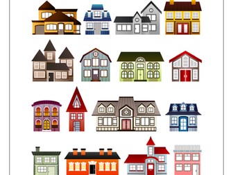 Sentence builder: where I live, House. Talking about my house