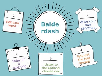 Balderdash game to develop vocabulary