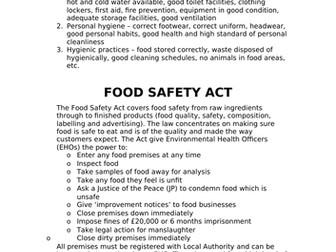 Legislation in the Food Industry