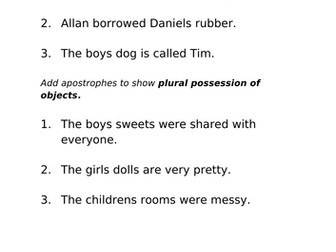 Grammar - Apostrophes of Posession