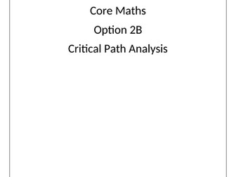 Critical Path Analysis Booklet (Core Maths AQA 2B)
