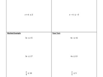 Solving One Step Inequalities (EPP)