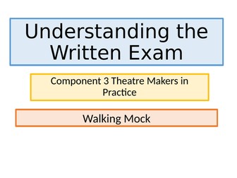 Walking Mock - GCSE EDEXCEL Drama - Written Paper, The Crucible and WIB