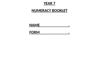 National numeracy test revision resource Year 7