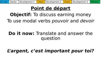 Point de départ Dynamo 3 Module 2.1 (pouvoir, devoir, pocket money)
