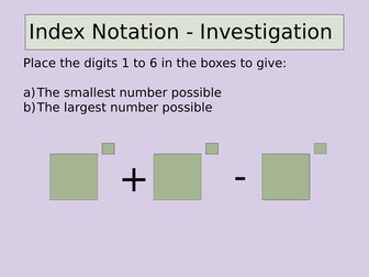 Index Notation - Investigation