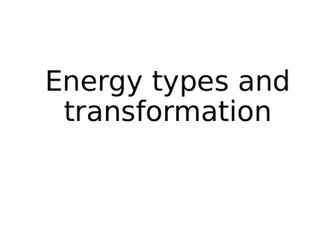 Energy types and transfers revision quiz