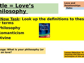 Love's Philosophy (Love and Relationships)