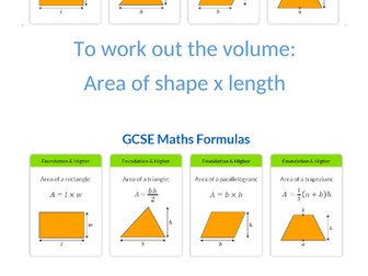 Surface Area/Volume formula