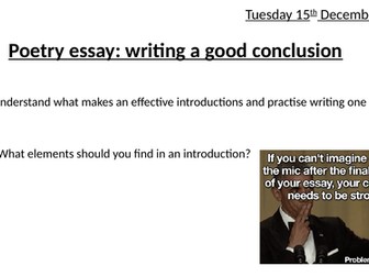 Power and Conflict Anthology (essay writing skills — conclusion)