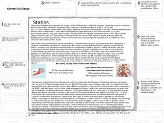 KS4  Science Comprehension Texts - Bio, Chem & Phy