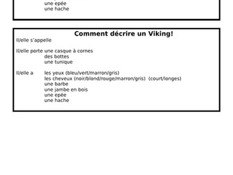 French Word Bank for Describing Vikings