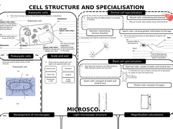 Cell Biology Knowledge Organiser and Activity Organiser