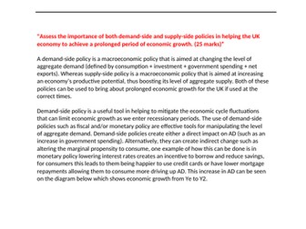 Exemplar Response - Policy and Growth
