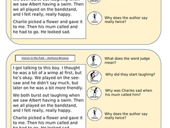 DERIC Reading Comprehension based on Voices in the Park