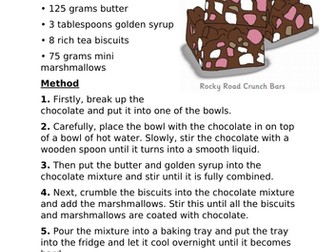 DERIC Reading Comprehension Instructions/Recipe