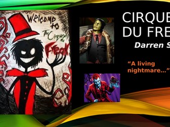 'Cirque du Freak' by Darren Shan ppt Scheme of work