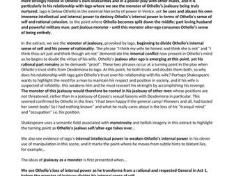 Othello Essay - 'Typically, all marriages and relationships contain an element of jealousy'.