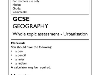 Urbanisation Topic Test