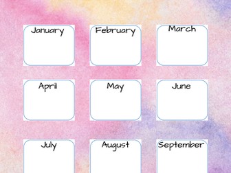 Class Birthday Calendar Poster