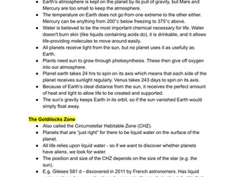 A Level OCR B Geography Earth's Life Support Systems notes